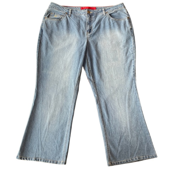 Slimming Look Boot Cut Stretch Jeans Gloria Vanderbilt Plus Size 18W Light Wash - Picture 7 of 16